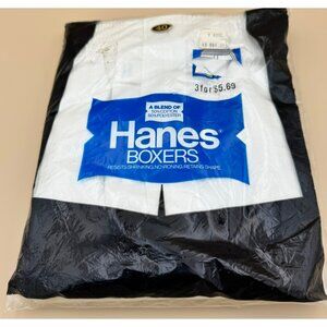 Vintage Mens Hanes 3-Pack White Boxers Size 40 New In Package 1970s - 80s